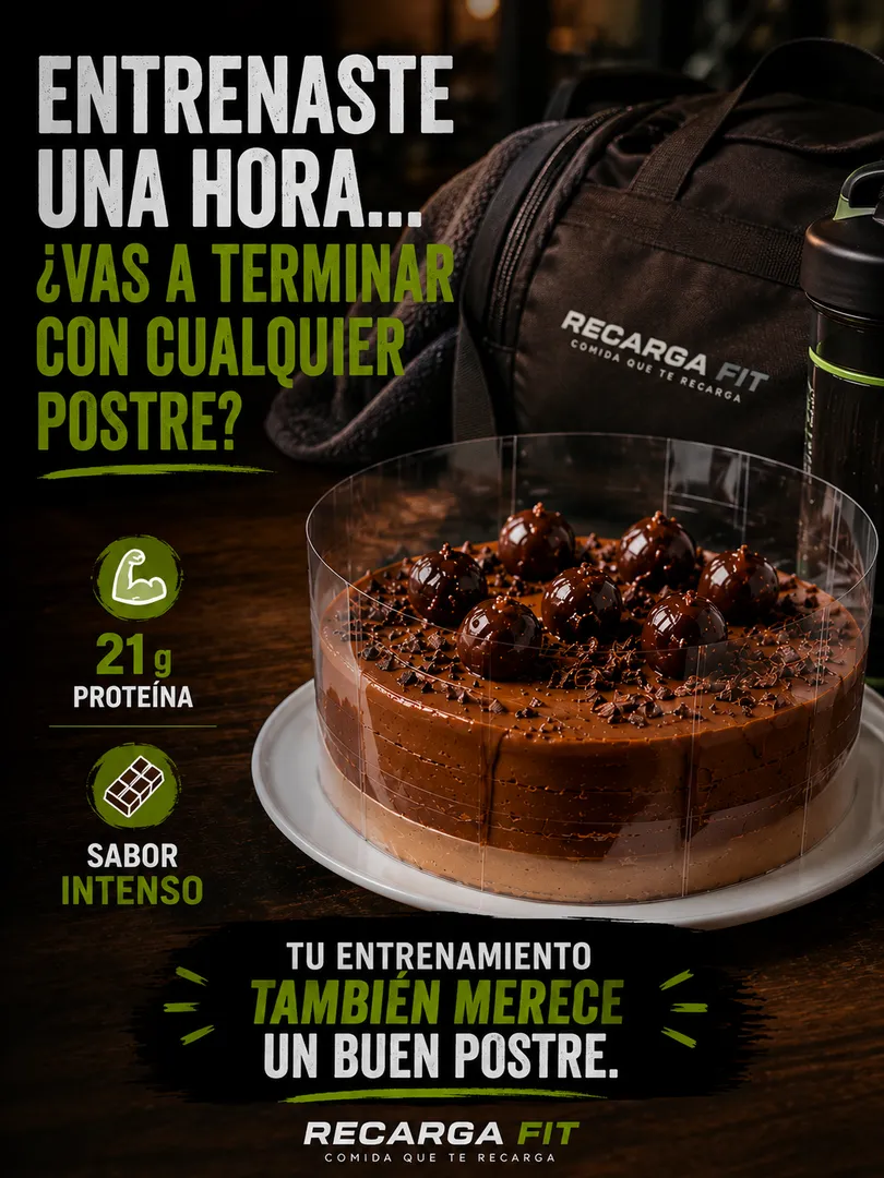 Postre que recarga cacao intenso