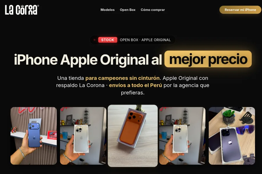 Landing de La Corona: Catálogo iPhone Apple Open Box